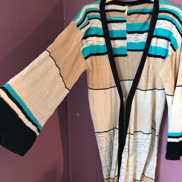 FREE PEOPLE BOHO RARE LINEN DUSTER XS - Picture 10 of 13